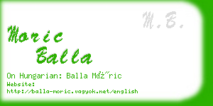 moric balla business card